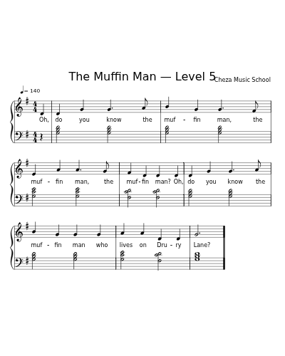 The Muffin Man — Level 5 sheet music preview