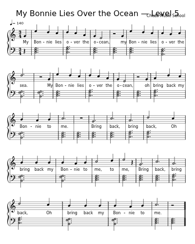 My Bonnie Lies Over the Ocean — Level 5