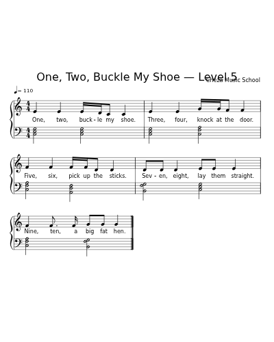 One, Two, Buckle My Shoe — Level 5