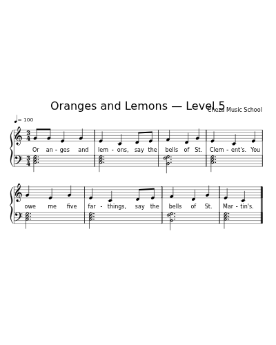 Oranges and Lemons — Level 5 sheet music preview