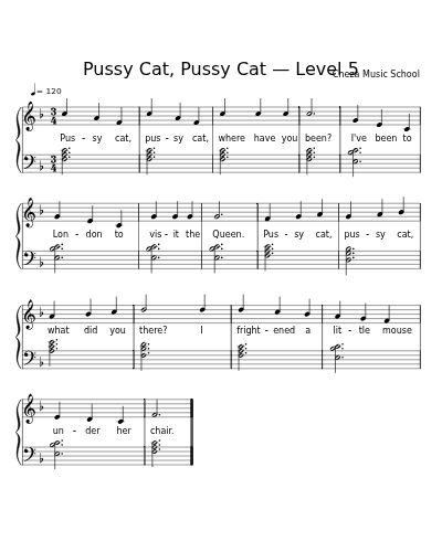 Pussy Cat, Pussy Cat — Level 5 sheet music preview