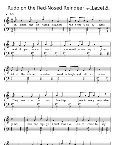 Rudolph the Red-Nosed Reindeer — Level 5 sheet music preview