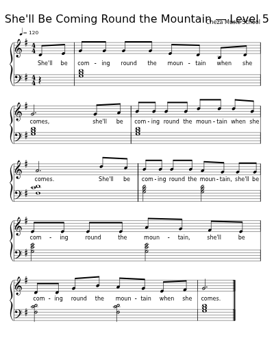 She'll Be Coming Round the Mountain — Level 5