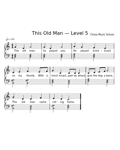 This Old Man — Level 5 sheet music preview