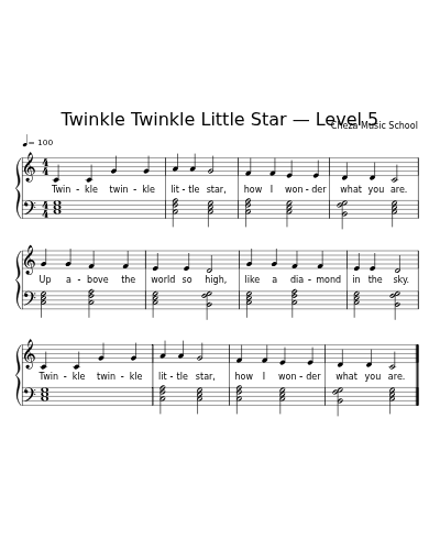 Twinkle Twinkle Little Star — Level 5