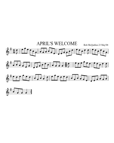 APRIL'S WELCOME sheet music preview