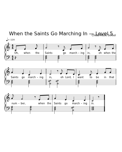 When the Saints Go Marching In — Level 5 sheet music preview