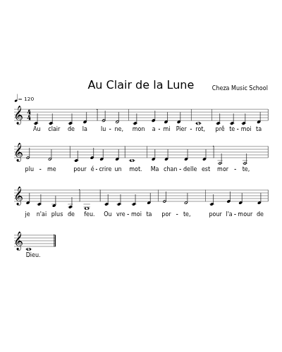 Au Clair de la Lune preview