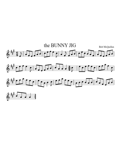 the BUNNY JIG sheet music preview