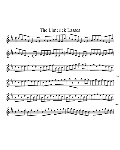 The Limerick lasses (Version 2) sheet music preview