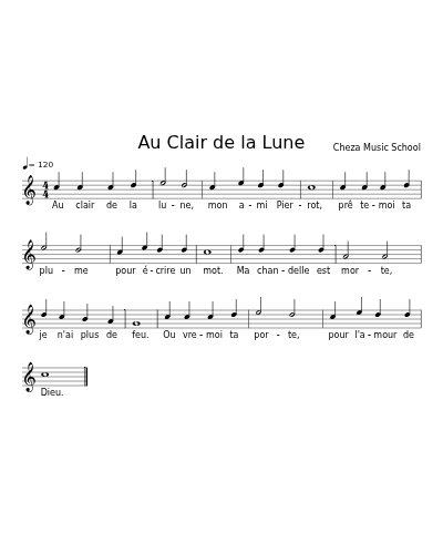 Au Clair de la Lune preview