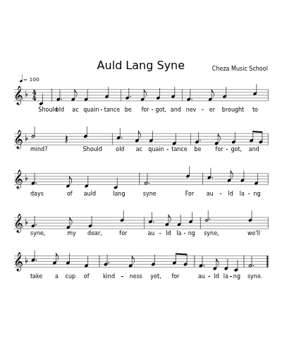 Auld Lang Syne preview