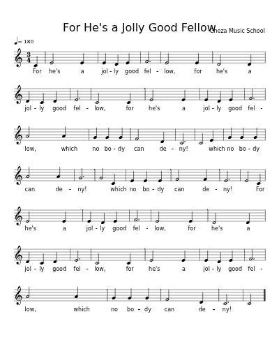 For He's a Jolly Good Fellow preview