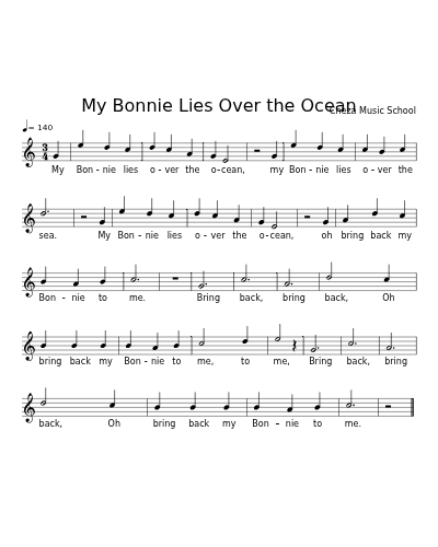 My Bonnie Lies Over the Ocean