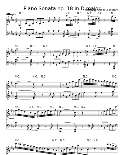 Allegro (Piano Sonata no. 18 in D major) sheet music preview