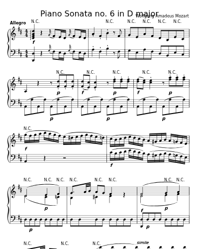 Allegro (Piano Sonata no. 6 in D major) sheet music preview