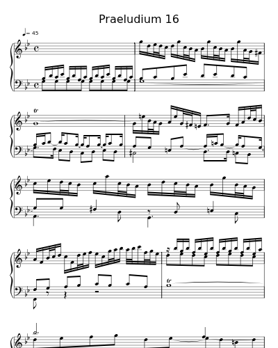 Praeludium 16 sheet music preview