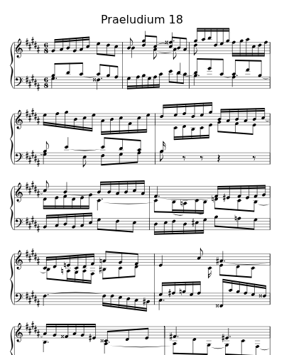 Praeludium 18 sheet music preview