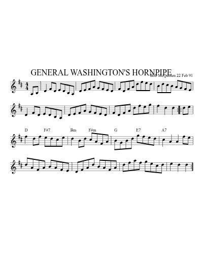 GENERAL WASHINGTON'S HORNPIPE
