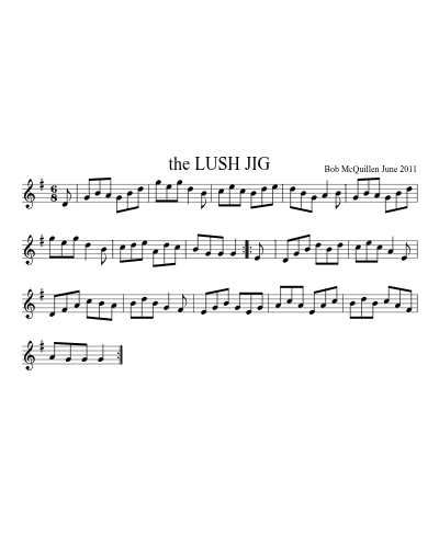 the LUSH JIG sheet music preview