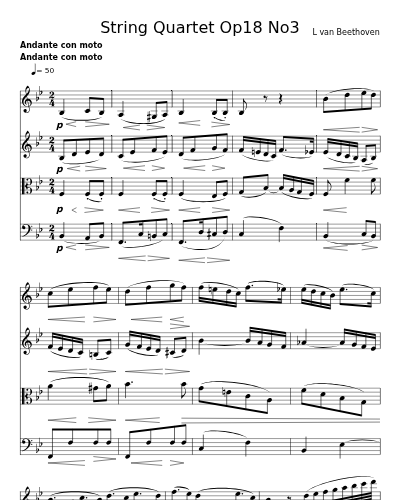 String Quartet Op18 No3 preview