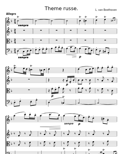 DREI QUARTETTE fur 2 Violinen, Bratsche und Violoncell Op. 59 No.1 4th Movement