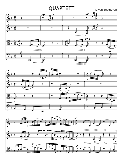 QUARTETT fur 2 Violinen, Bratsche und Violoncell Op.135  1st Movement