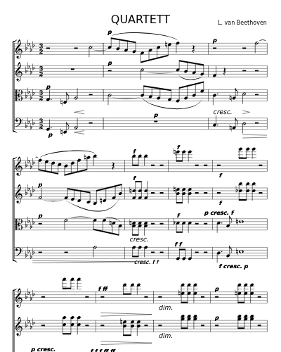 QUARTETT fur 2 Violinen, Bratsche und Violoncell Op.135  4th Movement