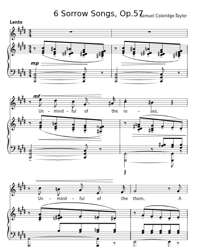 Unmindful of the Roses (6 Sorrow Songs, Op.57)
