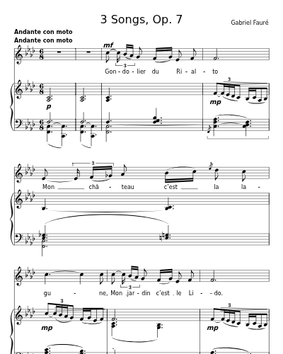 Barcarolle (3 Songs, Op. 7) preview