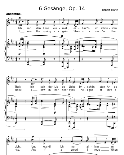 Liebesfrühling (6 Gesänge, Op. 14) preview