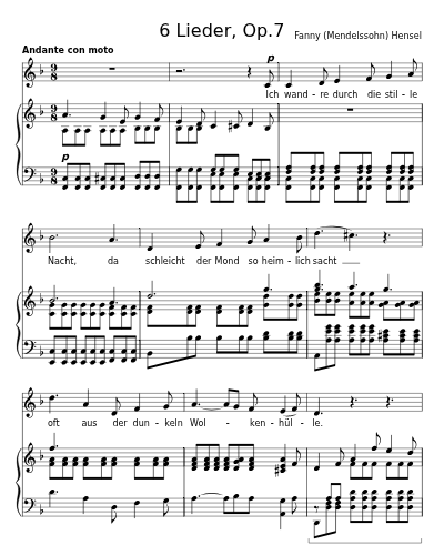 Nachtwanderer (6 Lieder, Op.7)