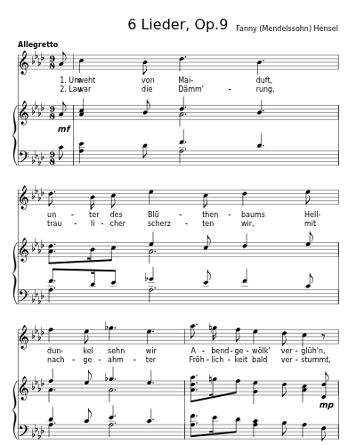 Der Maiabend (6 Lieder, Op.9) preview