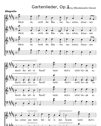 Hörst du nicht die Bäume rauschen (Gartenlieder, Op.3)