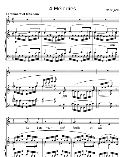 Le bonheur s'effeuille et passe (4 Mélodies)