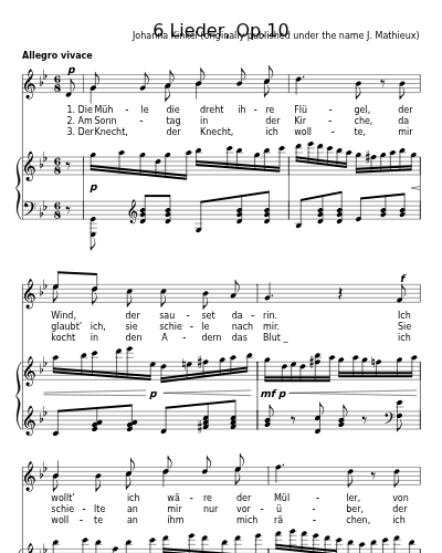 Der Müllerinn Nachbar (6 Lieder, Op.10) preview