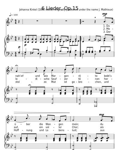 Du nah'st! (6 Lieder, Op.15) preview