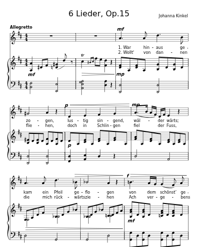 "War hinaus gezogen, lustig singend, wälderwärts" (6 Lieder, Op.15) preview