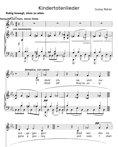 Oft denk' ich sie sind nur ausgegangen (Kindertotenlieder)