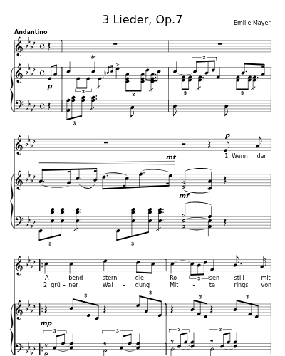 Wenn der Abendstern die Rosen (3 Lieder, Op.7)