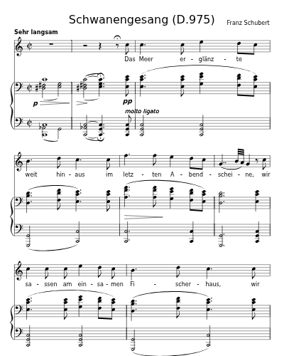Am Meer (Schwanengesang (D.975)) sheet music preview