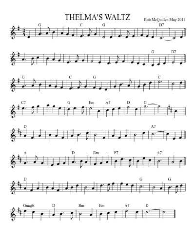 THELMA'S WALTZ sheet music preview