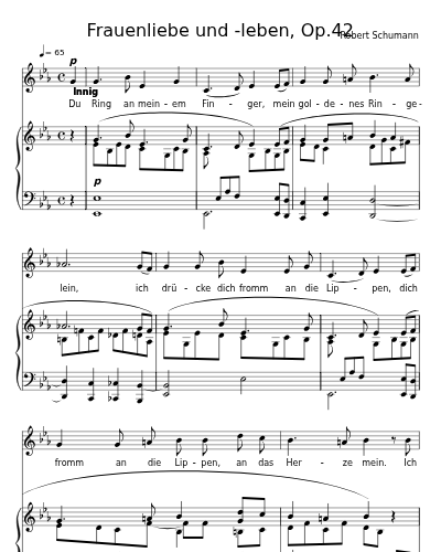 Du Ring an meinem Finger (Frauenliebe und -leben, Op.42)