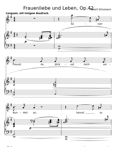 Süsser Freund, du blickest (Frauenliebe und Leben, Op.42)