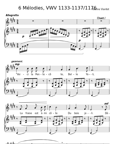 Belle Yoli, VWV 1134 (6 Mélodies, VWV 1133-1137/1176)