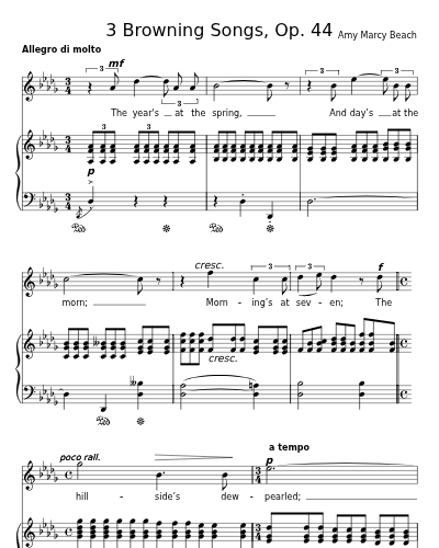 The Year's at the Spring (3 Browning Songs, Op. 44)