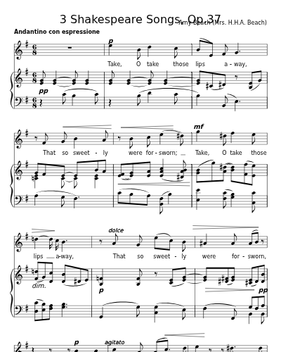 Take, O Take those Lips Away (3 Shakespeare Songs, Op.37)