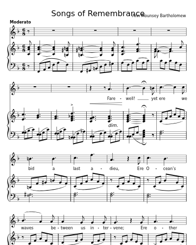 I can bid thee now, Farewell! (Songs of Remembrance)