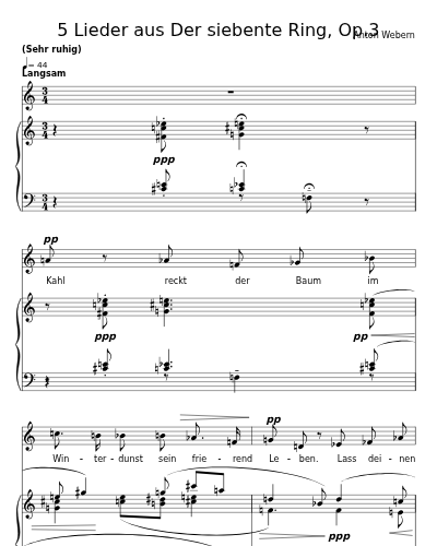Kahl reckt der Baum (5 Lieder aus Der siebente Ring, Op.3)