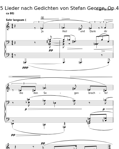 Ja Heil und Dank dir die den Segen brachte! (5 Lieder nach Gedichten von Stefan George, Op.4)